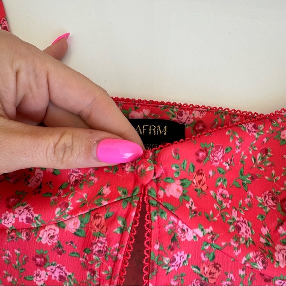 AFRM X Revolve Red Floral Crop Top - Picture 5 of 10